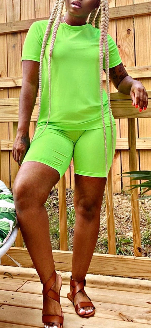 Neon Green Short Set