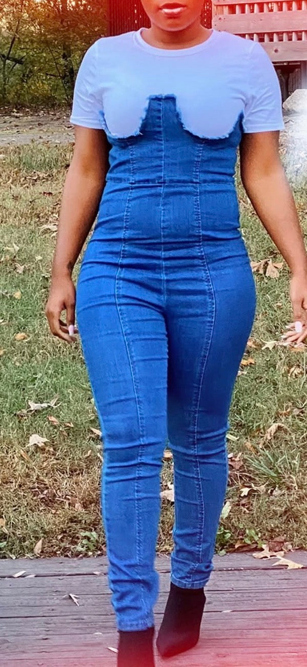 Denim Tee Jumpsuit