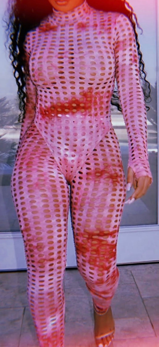 Hole Bodysuit Leggings Set