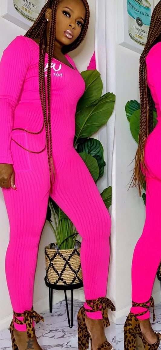 Neon Pink Jumpsuit