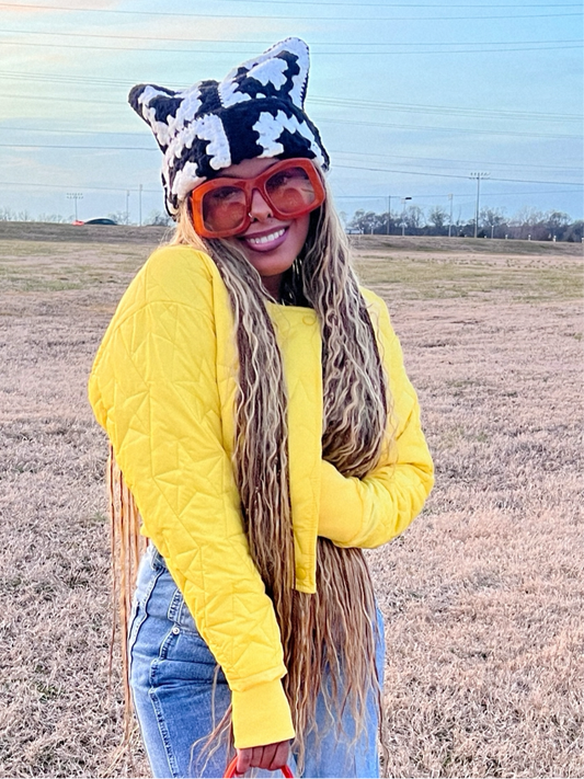 Meow Crochet Beanie